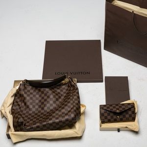 Damier Ebene Portobello PM & Ebene Sarah Wallet NM